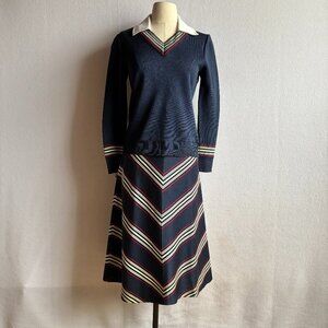 1970s Fit & Flare Top & Skirt Set